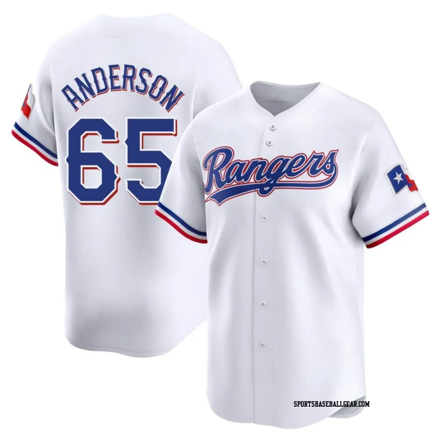 Grant Anderson Youth Texas Rangers White Limited Home Jersey