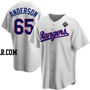 Grant Anderson Youth Texas Rangers White Replica Home Cooperstown Collection 2023 World Series Jersey