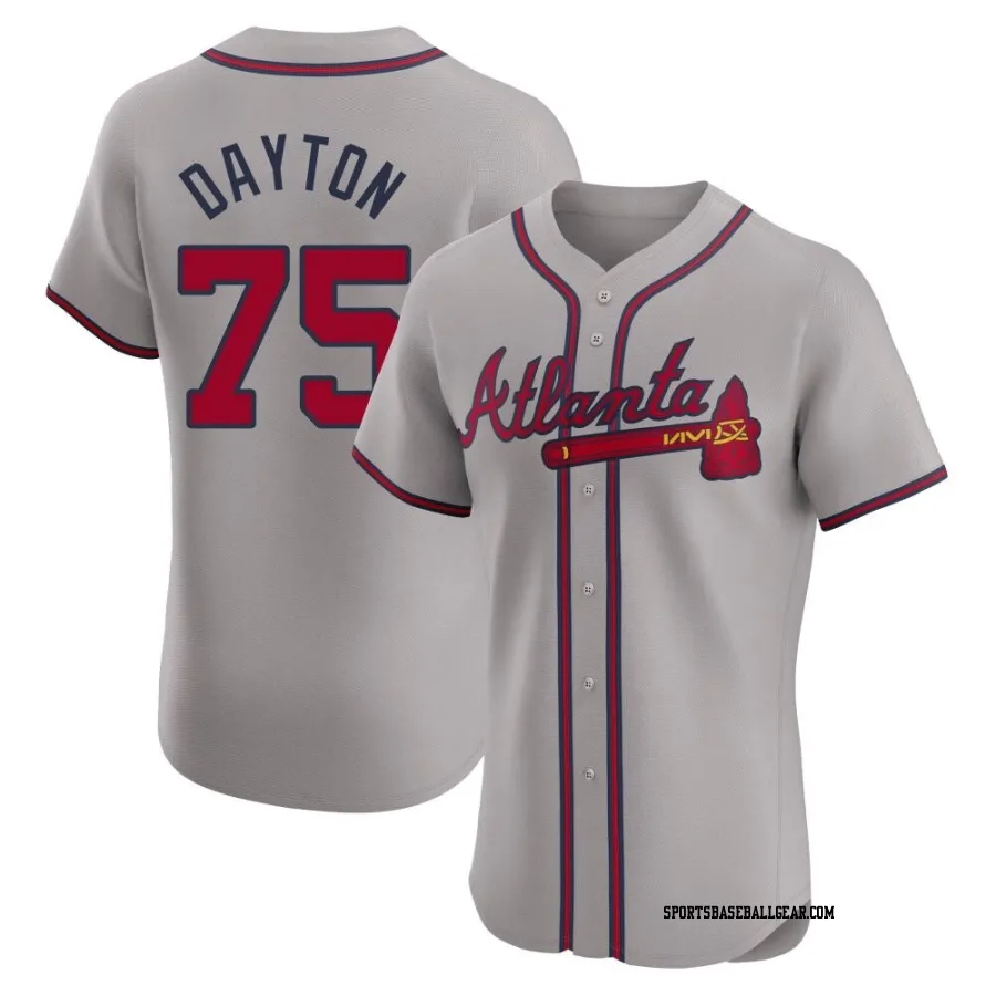 Grant Dayton Men's Atlanta Braves Gray Elite Road Jersey