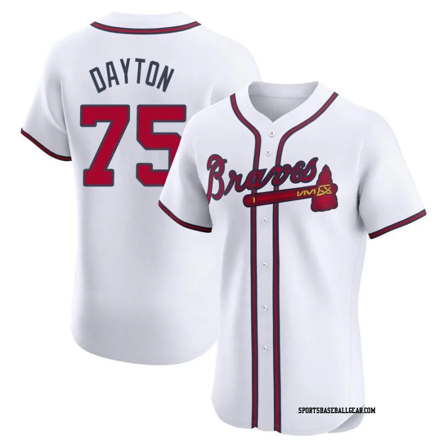 Grant Dayton Men's Atlanta Braves White Elite Home Jersey