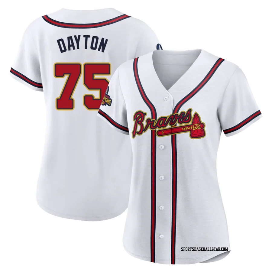 Grant Dayton Women's Atlanta Braves Gold Authentic White 2022 Program Jersey