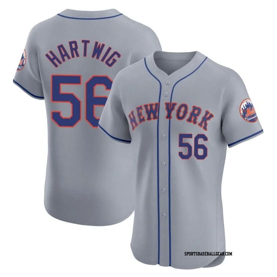 Grant Hartwig Men's New York Mets Gray Elite Road Jersey