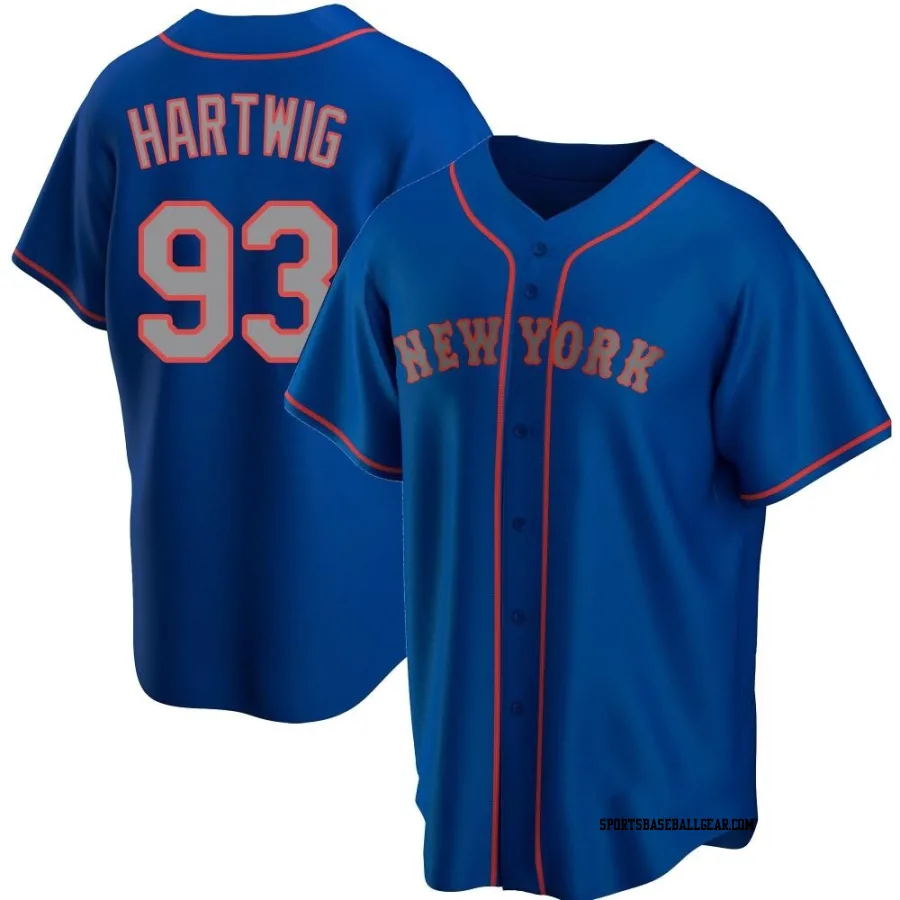 Grant Hartwig Men's New York Mets Royal Replica Alternate Road Jersey