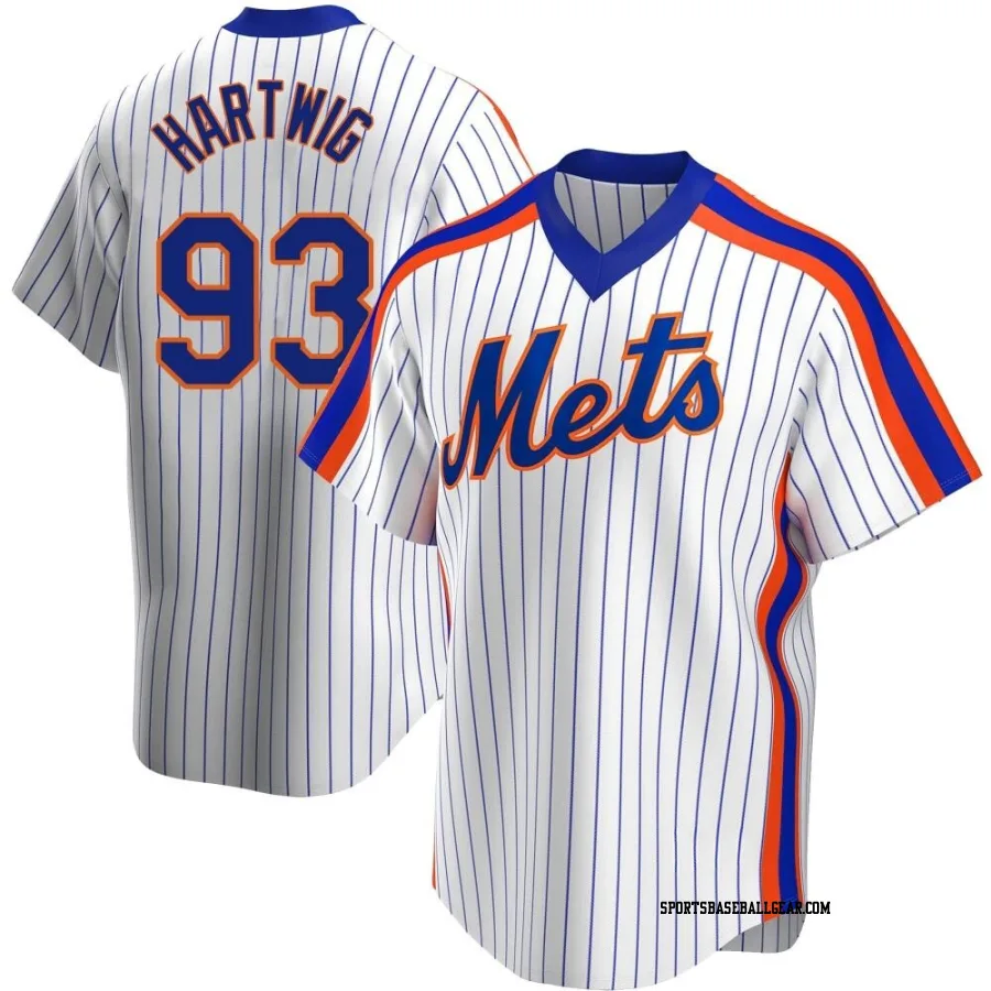 Grant Hartwig Men's New York Mets White Replica Home Cooperstown Collection Jersey