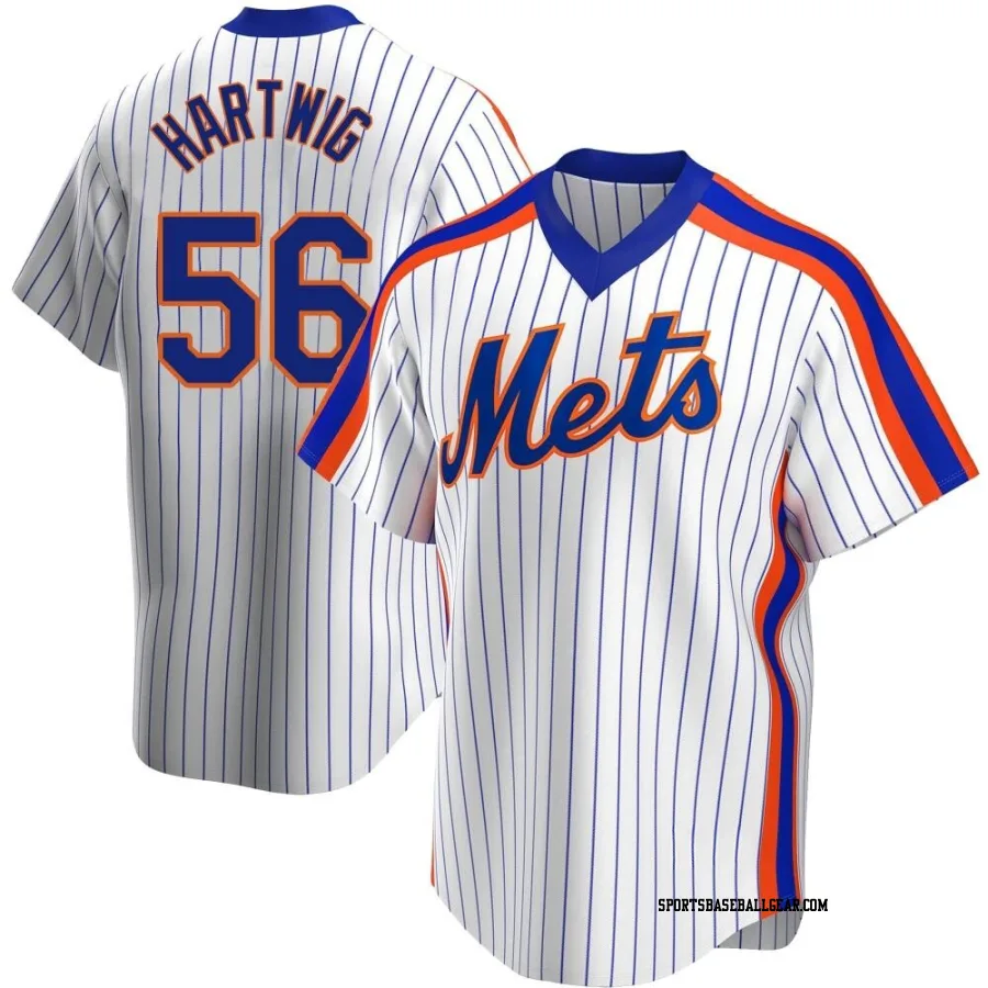 Grant Hartwig Men's New York Mets White Replica Home Cooperstown Collection Jersey