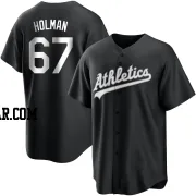 Grant Holman Men's Oakland Athletics Black/White Replica Jersey