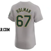 Grant Holman Men's Oakland Athletics Gray Elite Road Jersey