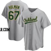 Grant Holman Men's Oakland Athletics Gray Replica Road Jersey