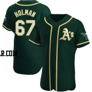 Grant Holman Men's Oakland Athletics Green Authentic Alternate Jersey