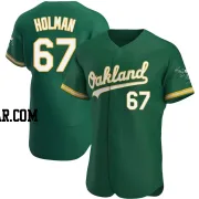 Grant Holman Men's Oakland Athletics Green Authentic Kelly Alternate Jersey