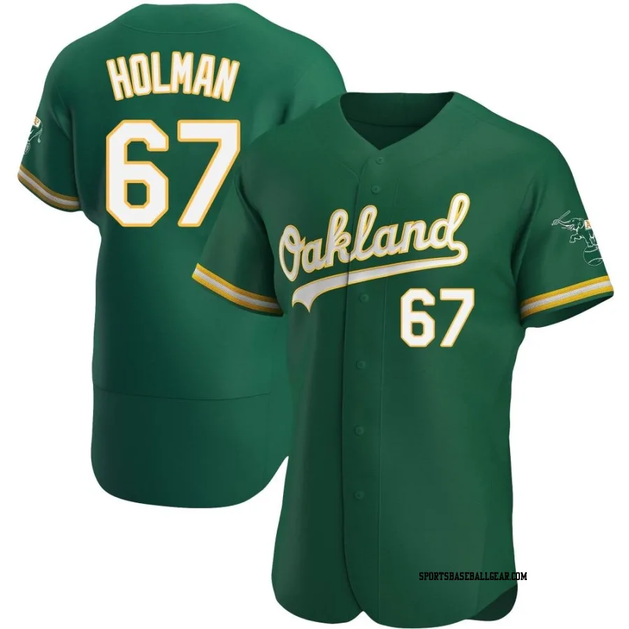 Grant Holman Men's Oakland Athletics Green Authentic Kelly Alternate Jersey