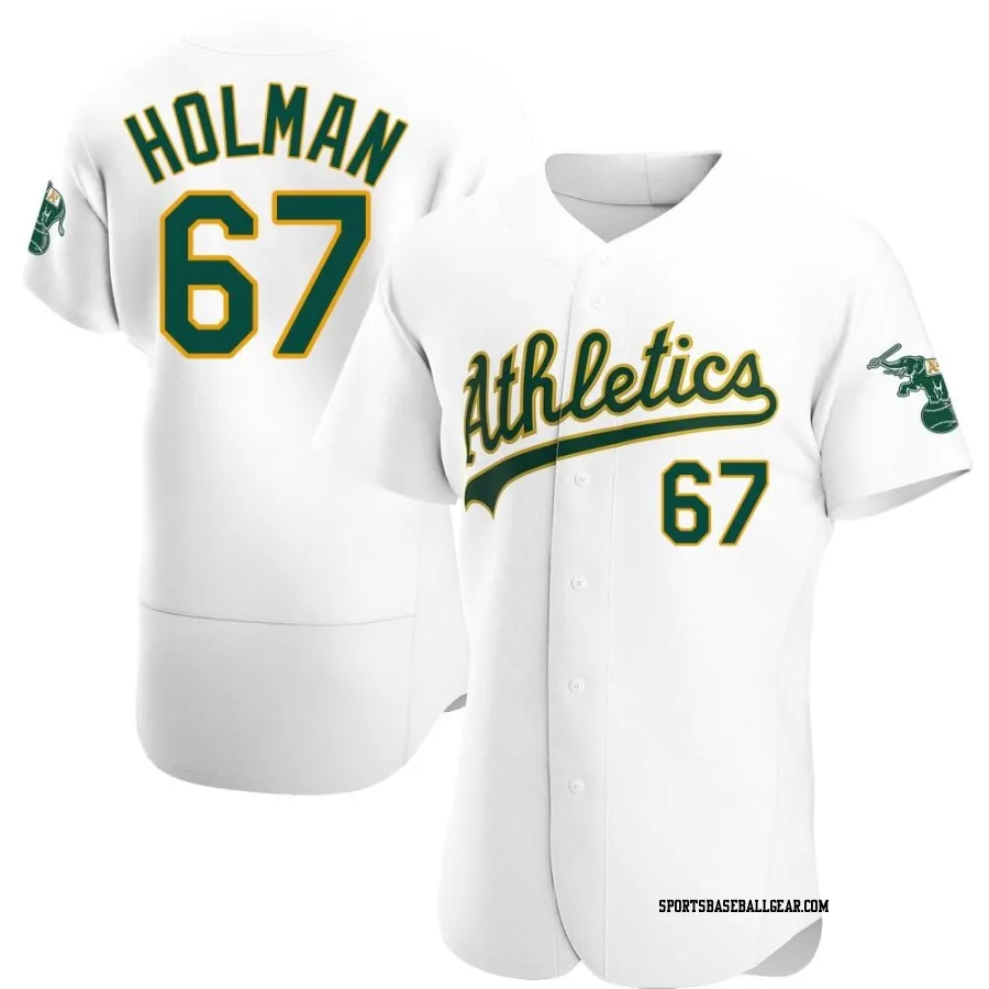 Grant Holman Men's Oakland Athletics White Authentic Home Jersey