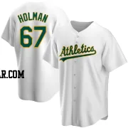 Grant Holman Men's Oakland Athletics White Replica Home Jersey