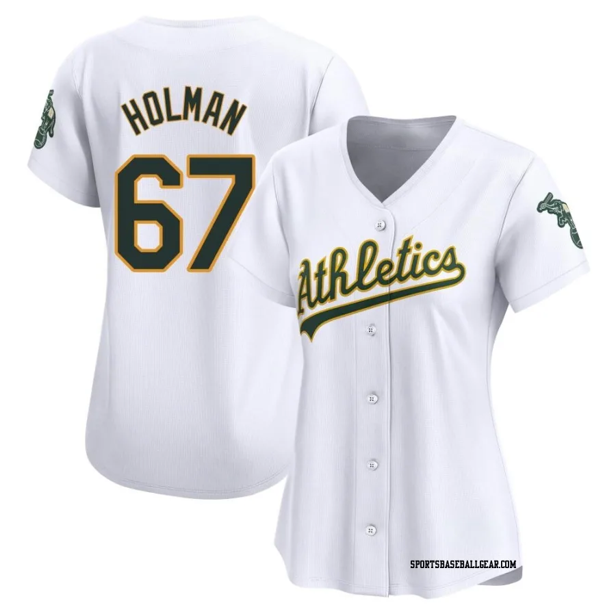 Grant Holman Women's Oakland Athletics White Limited Home Jersey