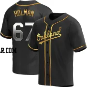 Grant Holman Youth Oakland Athletics Black Golden Replica Alternate Jersey