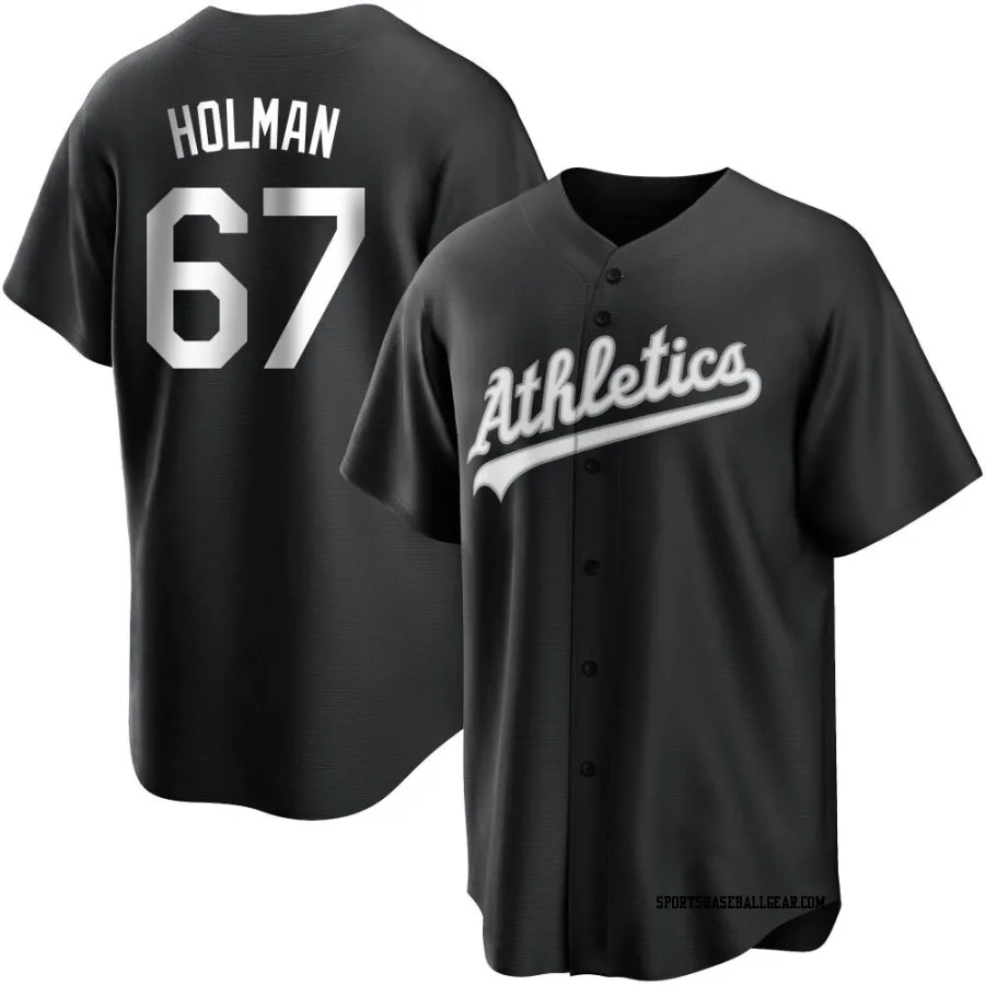 Grant Holman Youth Oakland Athletics Black/White Replica Jersey