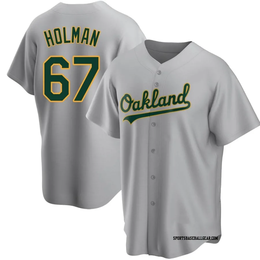 Grant Holman Youth Oakland Athletics Gray Replica Road Jersey