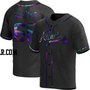 Grant Holmes Youth Atlanta Braves Black Holographic Replica Alternate Jersey