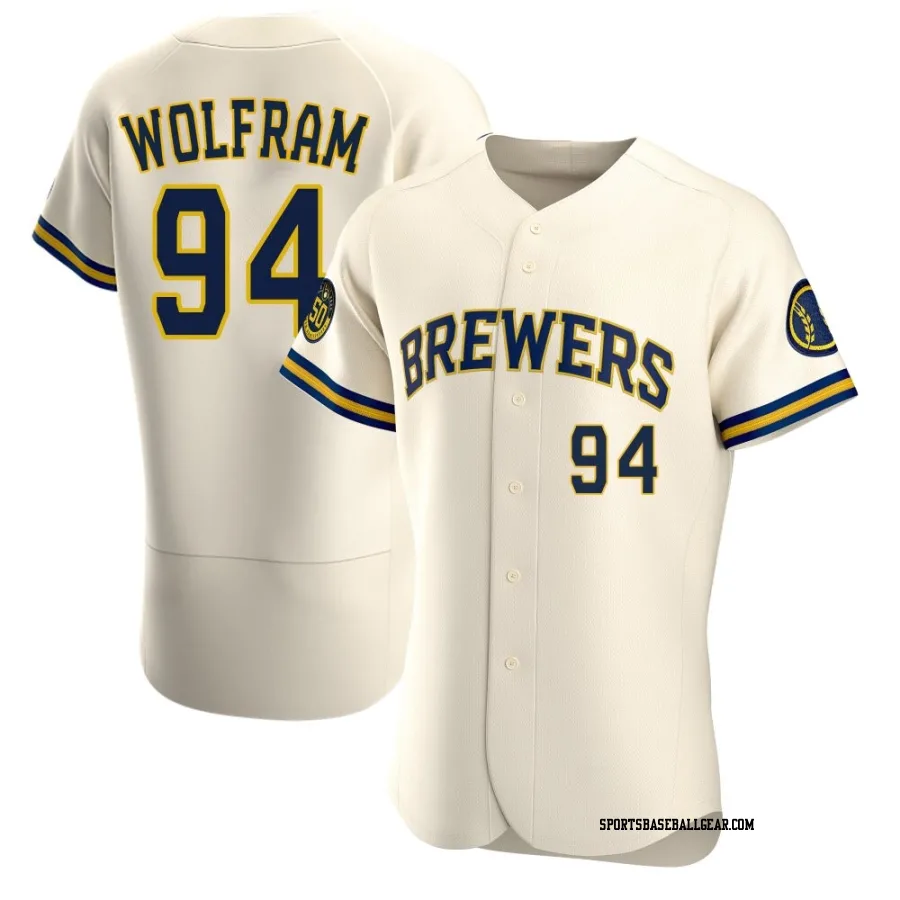 Grant Wolfram Men's Milwaukee Brewers Cream Authentic Home Jersey