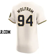 Grant Wolfram Men's Milwaukee Brewers Cream Elite Home Jersey