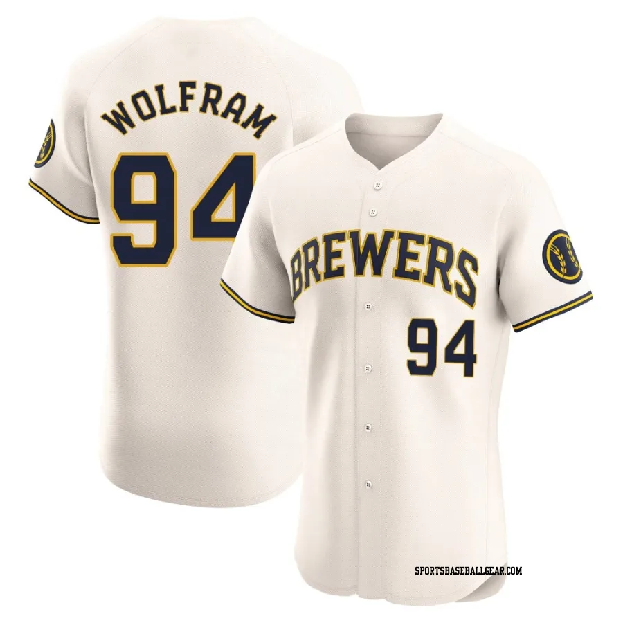 Grant Wolfram Men's Milwaukee Brewers Cream Elite Home Jersey