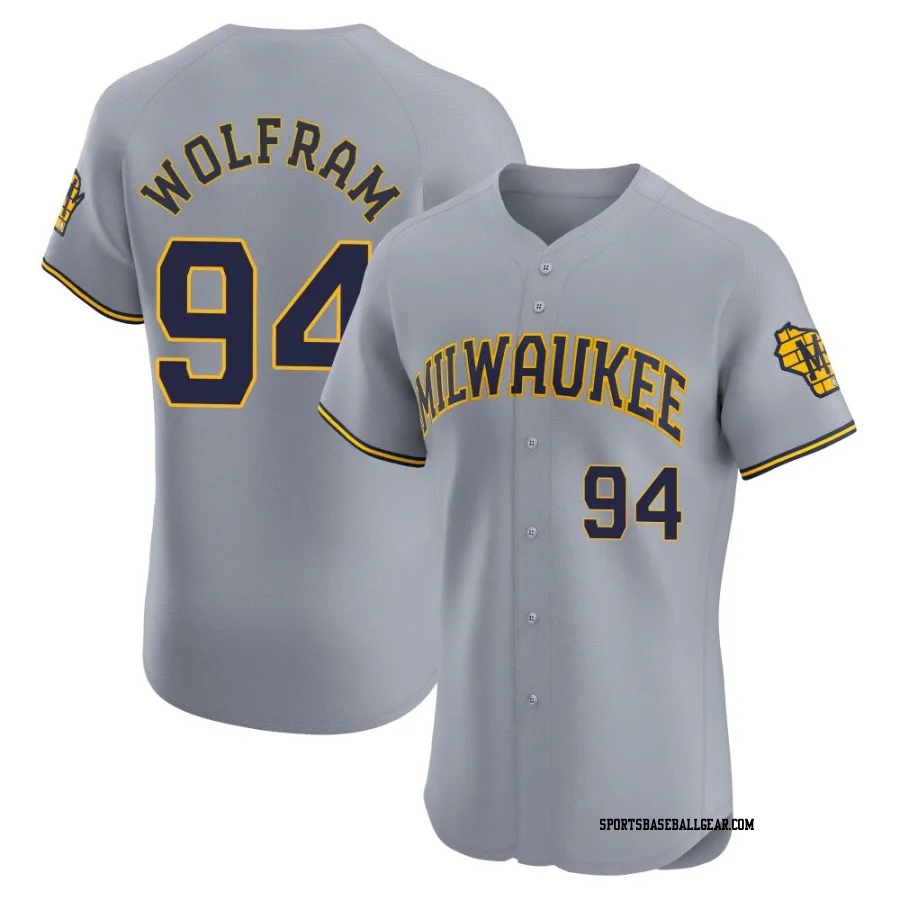 Grant Wolfram Men's Milwaukee Brewers Gray Elite Road Jersey