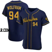 Grant Wolfram Men's Milwaukee Brewers Navy Authentic Alternate Jersey