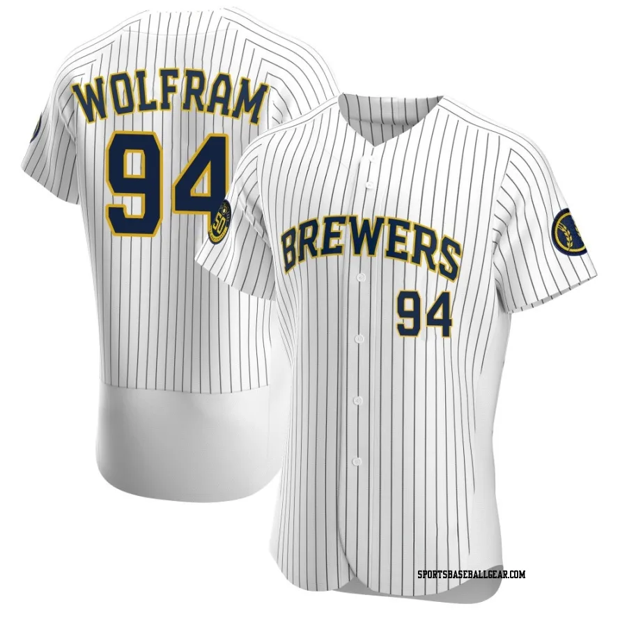 Grant Wolfram Men's Milwaukee Brewers White Authentic Alternate Jersey