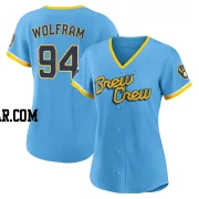 Grant Wolfram Women's Milwaukee Brewers Blue Authentic Powder 2022 City Connect Jersey