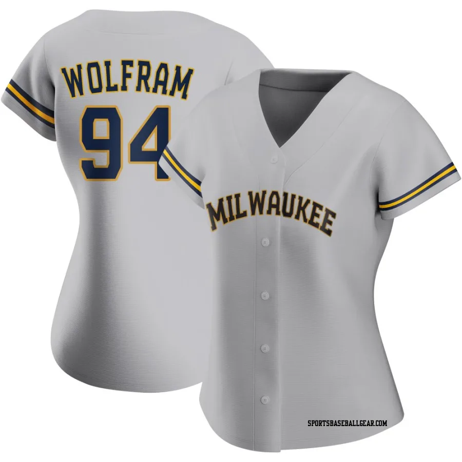 Grant Wolfram Women's Milwaukee Brewers Gray Authentic Road Jersey