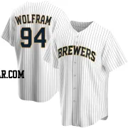 Grant Wolfram Youth Milwaukee Brewers White Replica Home Jersey