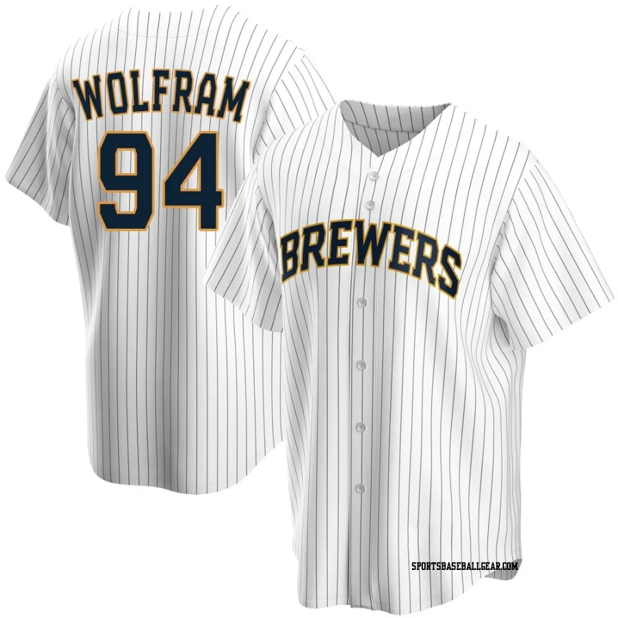 Grant Wolfram Youth Milwaukee Brewers White Replica Home Jersey