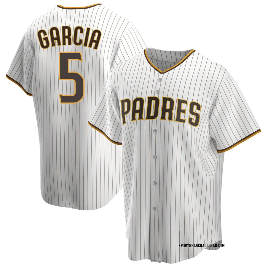 Greg Garcia Men's San Diego Padres White/Brown Replica Home Jersey