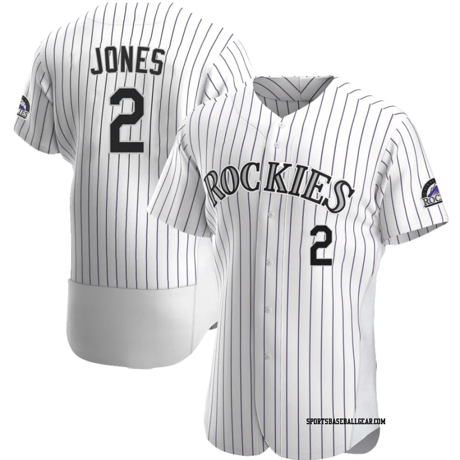 Greg Jones Men's Colorado Rockies White Authentic Home Jersey