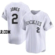 Greg Jones Men's Colorado Rockies White Limited Home Jersey