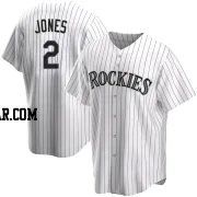 Greg Jones Men's Colorado Rockies White Replica Home Jersey