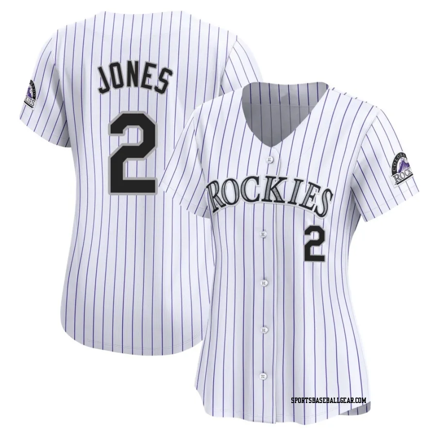 Greg Jones Women's Colorado Rockies White Limited Home Jersey