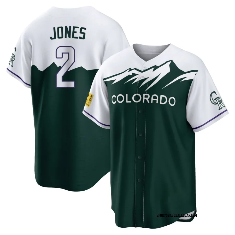 Greg Jones Youth Colorado Rockies Green Replica 2022 City Connect Jersey