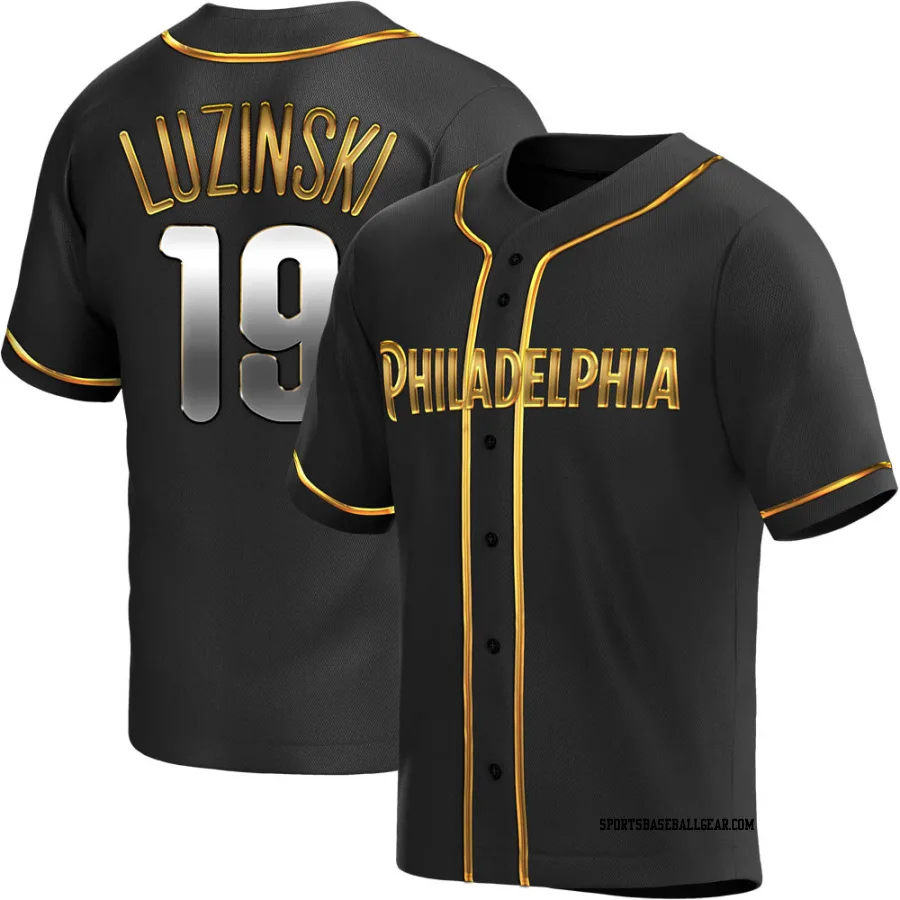 Greg Luzinski Men's Philadelphia Phillies Black Golden Replica Alternate Jersey