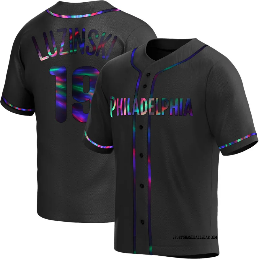 Greg Luzinski Men's Philadelphia Phillies Black Holographic Replica Alternate Jersey