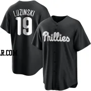 Greg Luzinski Men's Philadelphia Phillies Black/White Replica Jersey