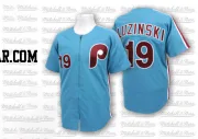 Greg Luzinski Men's Philadelphia Phillies Blue Replica Throwback Jersey