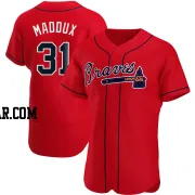 Greg Maddux Men's Atlanta Braves Red Authentic Alternate Jersey