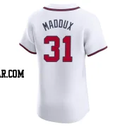 Greg Maddux Men's Atlanta Braves White Elite Home Jersey