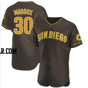 Greg Maddux Men's San Diego Padres Brown Authentic Road Jersey