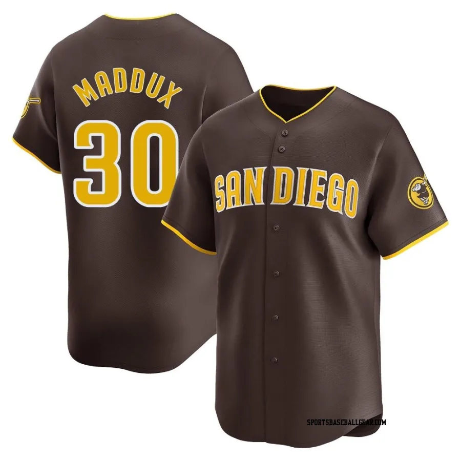 Greg Maddux Men's San Diego Padres Brown Limited Away Jersey