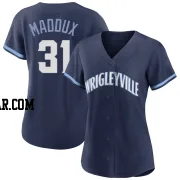 Greg Maddux Women's Chicago Cubs Navy Authentic 2021 City Connect Jersey