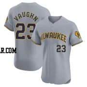 Greg Vaughn Men's Milwaukee Brewers Gray Elite Road Jersey