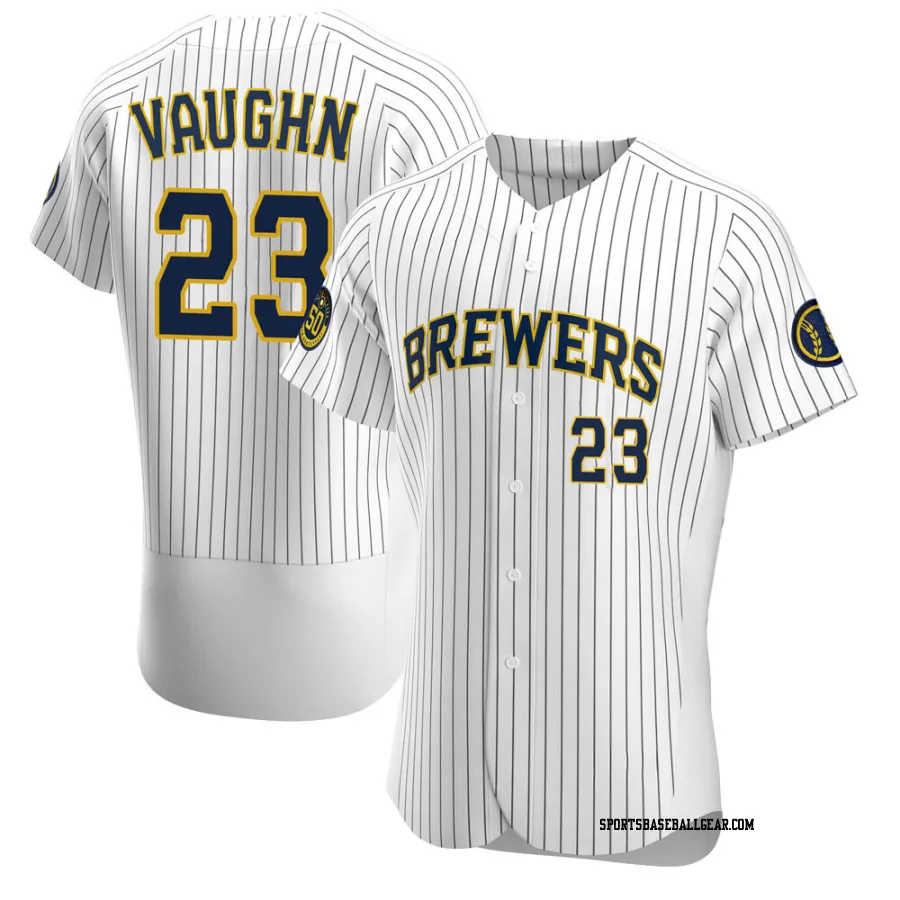 Greg Vaughn Men's Milwaukee Brewers White Authentic Alternate Jersey