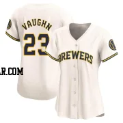 Greg Vaughn Women's Milwaukee Brewers Cream Limited Home Jersey